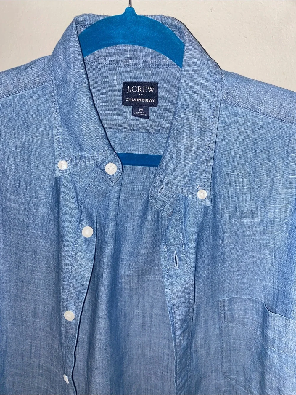 J. Crew Chambray Button-Down Shirt in Light Blue